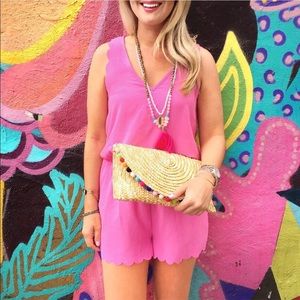Pink Scalloped Romper